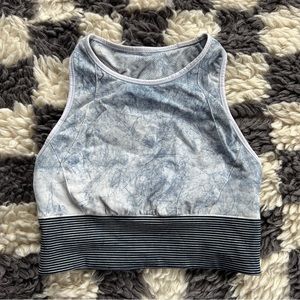 Lululemon blue tie dye high neck sports bra size 8